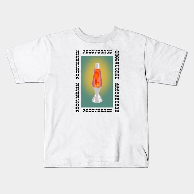 Groovy seventies 70s bright lava lamp, groovy baby Kids T-Shirt by Inspired Spaces